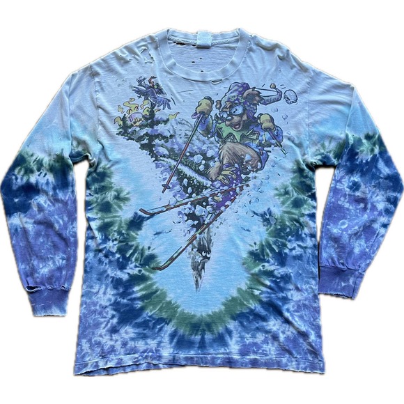 Vintage Grateful Dead Shirt 1996 Skiing Snow Bear Tie Dye Large